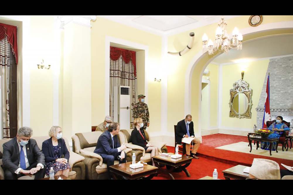 French delegation calls on President Bhandari