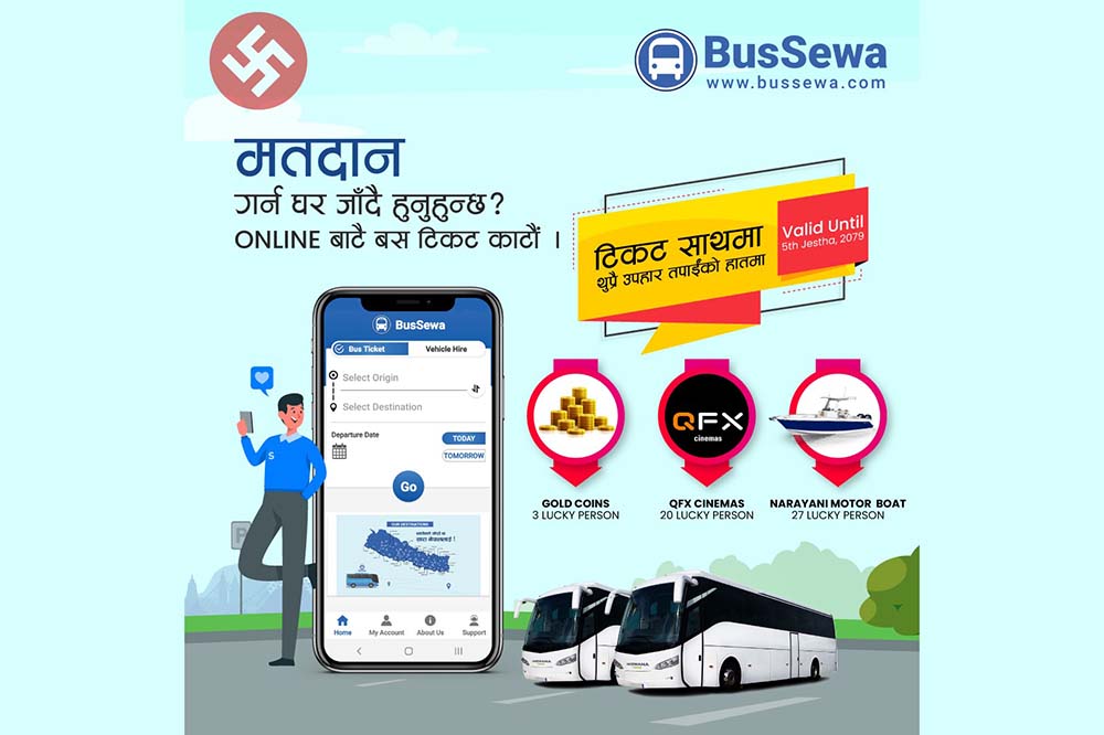 BusSewa announces gold coin offer for passengers booking tickets online