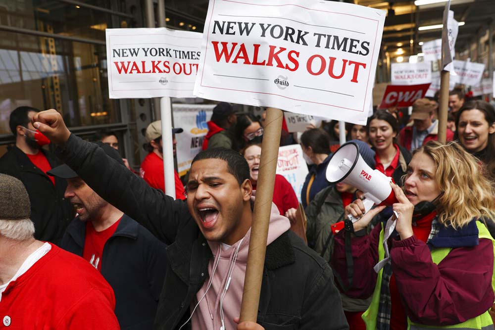 New York Times journalists, other workers on 24-hour strike