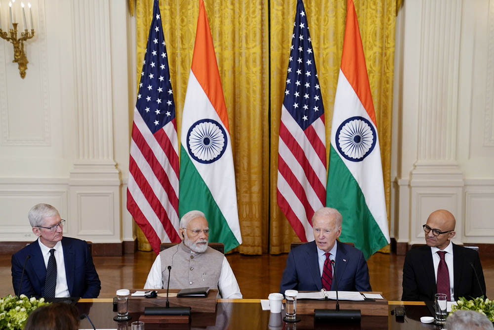 Biden and Modi meet Apple, Google CEOs and other executives as Indian premier wraps state visit