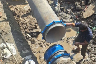 Maintenance of water supply pipeline at Babarmahal completes