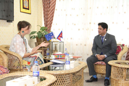 Outgoing Australian Ambassador meets Industry Minister Bhandari