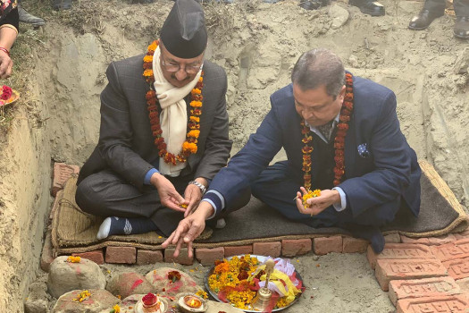 Industry Minister Rijal, MP Chaudhary lay foundation stone for industrial village in Parasi