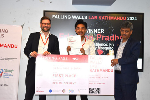 KU graduate Frienson Pradhan wins top prize at Falling Walls Lab 2024
