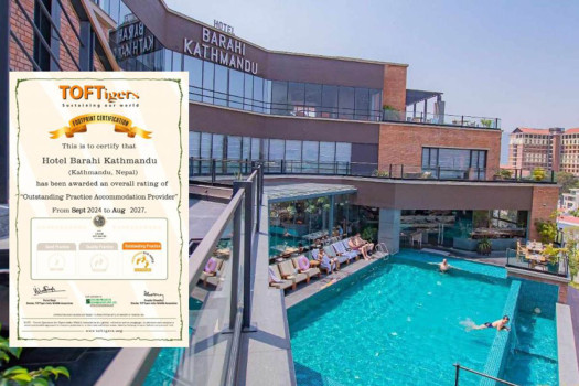 Hotel Barahi Kathmandu receives TOFTigers certification for sustainable practices