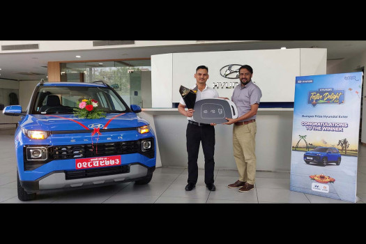 Laxmi Intercontinental hands over Hyundai Exter to lucky draw winner of 'Hyundai Festive Delight 2080'