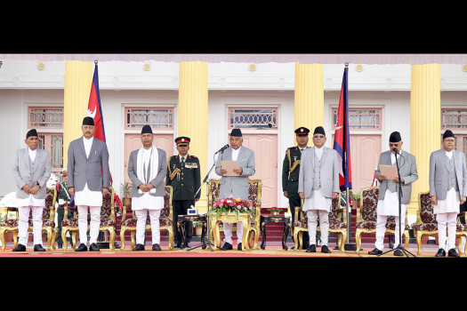 Newly appointed Prime Minister Oli sworn in