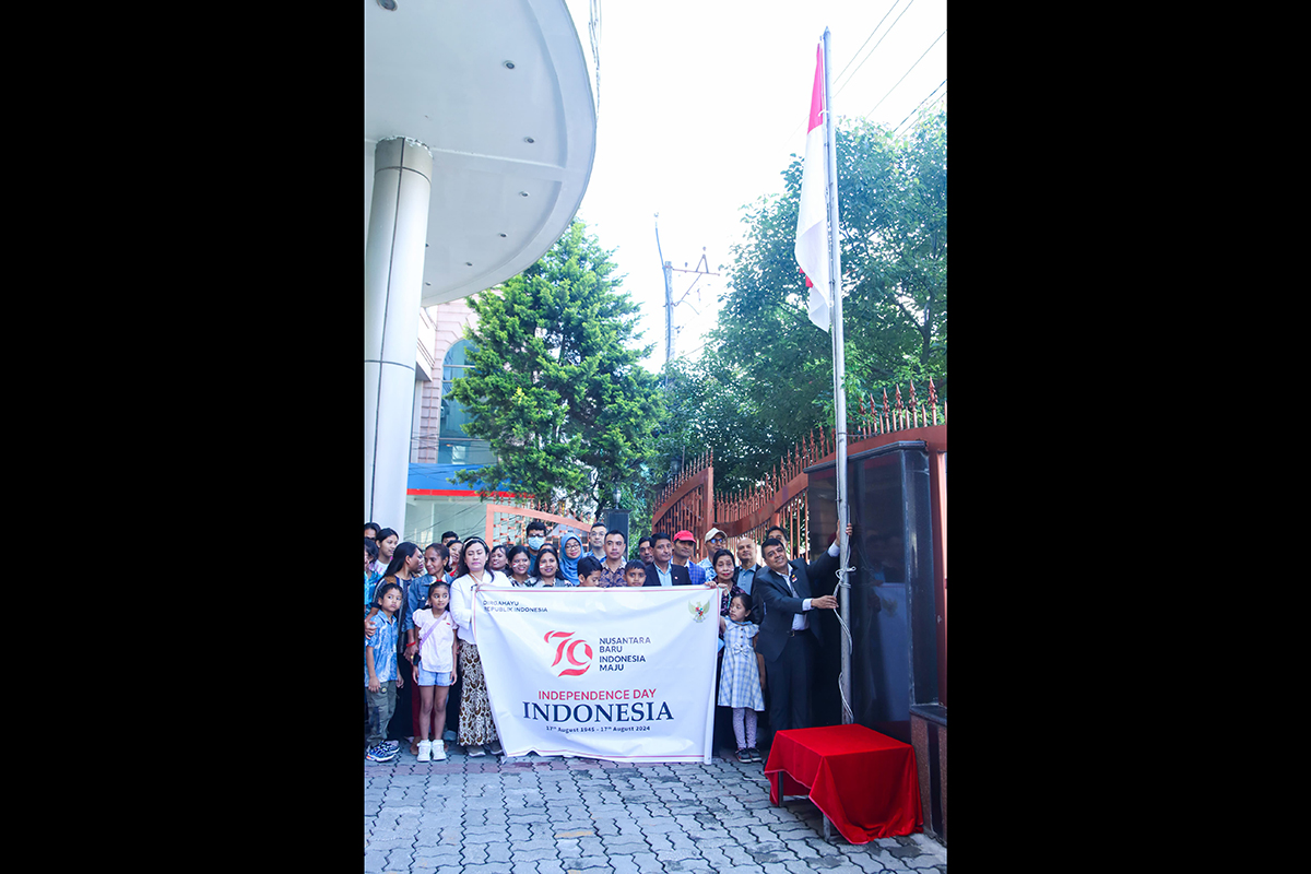 Flag hoisting ceremony held to mark 79th Independence Day of Indonesia in Kathmandu