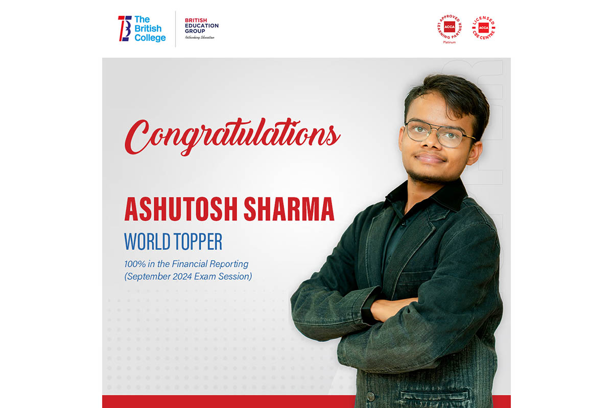 BPC student Ashutosh Sharma tops global ACCA exam with perfect score