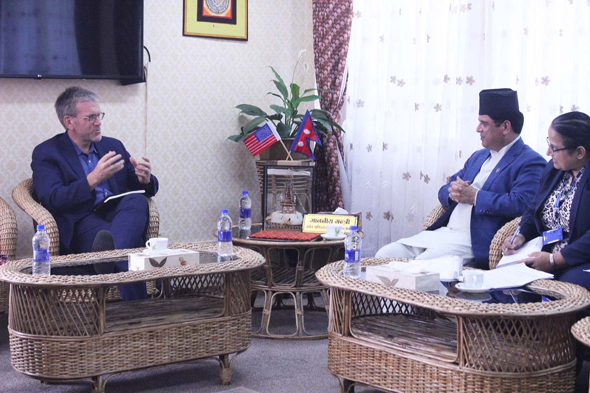 US Ambassador Thompson calls on Industry Minister Bhandari; discusses bilateral cooperation