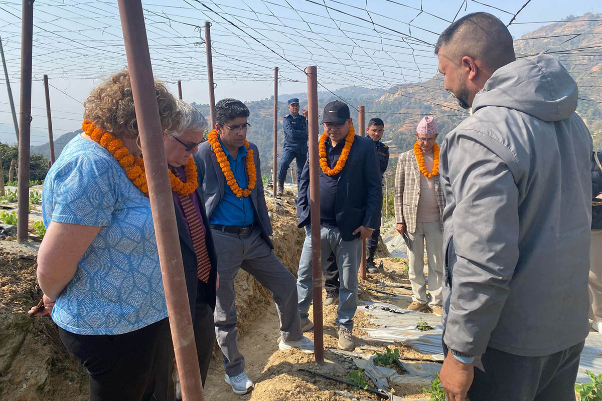 Israeli Ambassador visits Dhading farm to observe Israeli agro-technology in practice