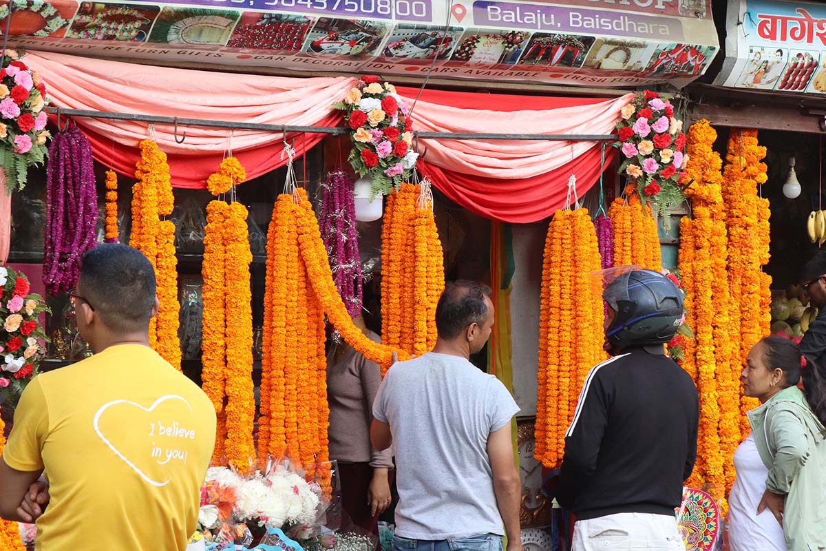 Flowers worth Rs 500m sold during Tihar festival