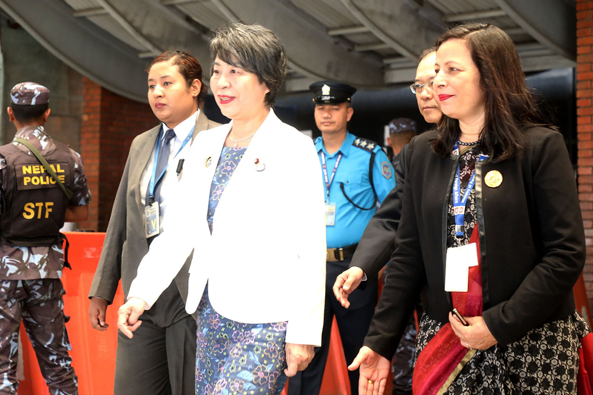 Japan's Foreign Minister Kamikawa Yoko arrives in Kathmandu