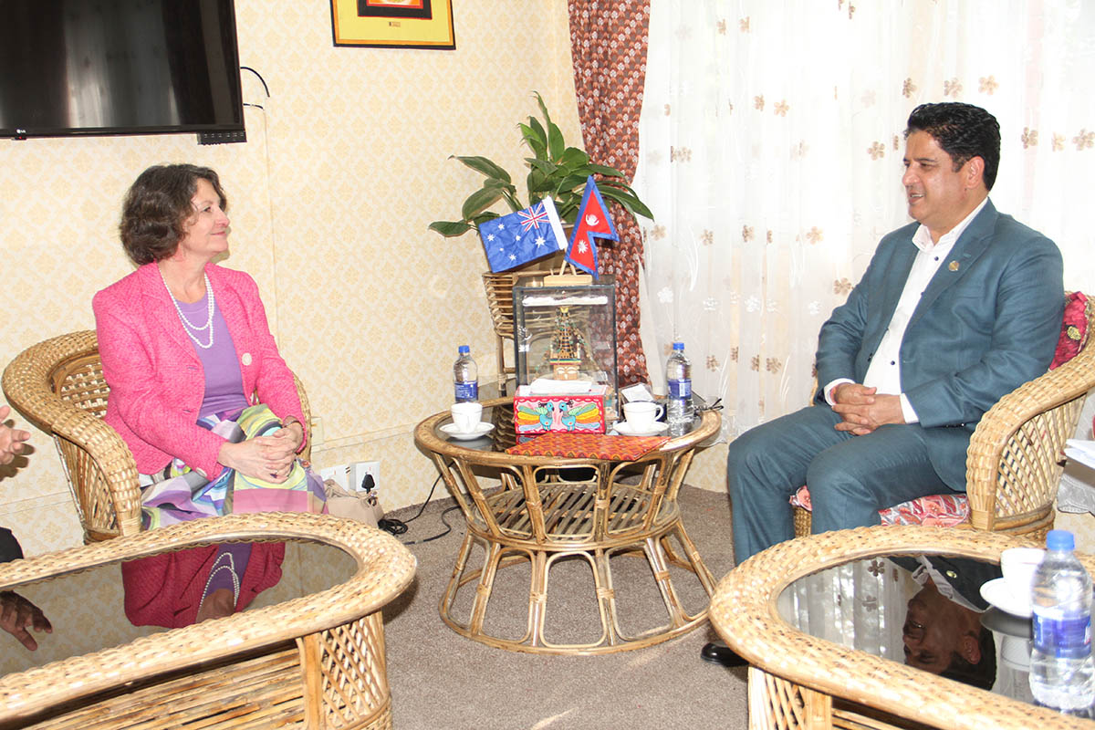 Australian Ambassador, Minister Bhandari discuss bilateral ties, mutual interests