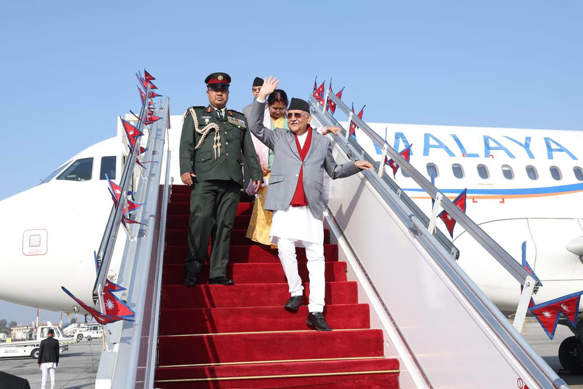 PM Oli returns from China after official visit