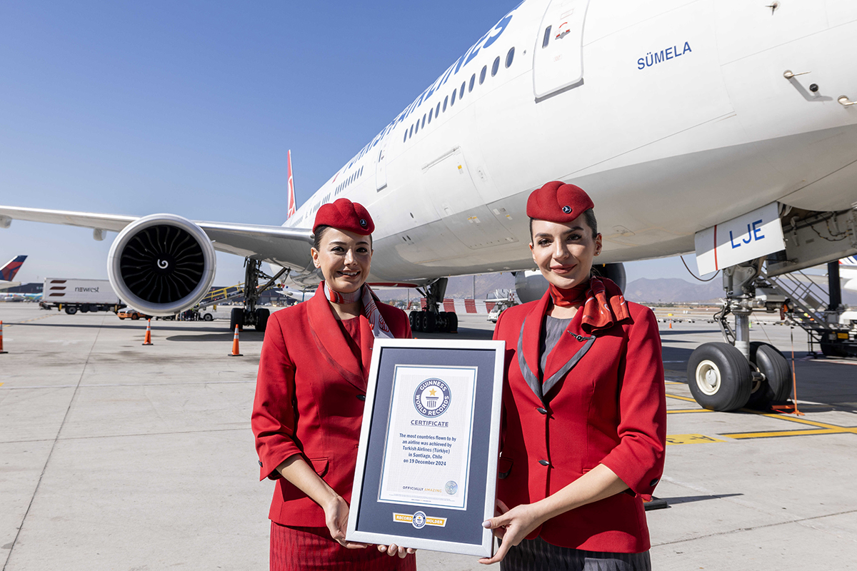 Turkish Airlines sets Guinness World Records title for the 'Most Countries Flown to by an Airline'