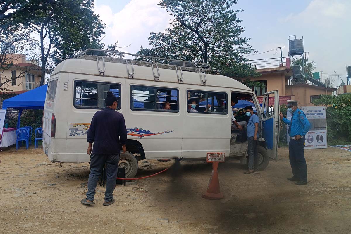 Free vehicle emission test held in Chandragiri