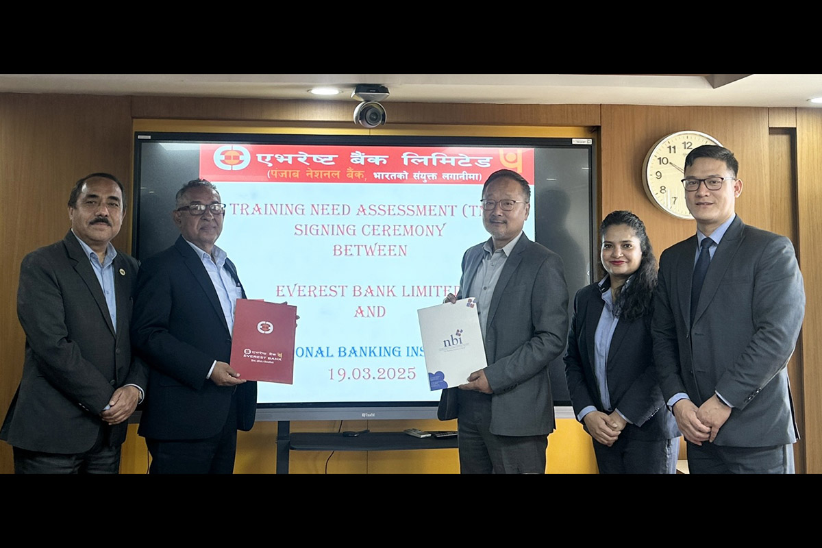 Everest Bank, NBI sign MoU for 'Training Need Assessment'