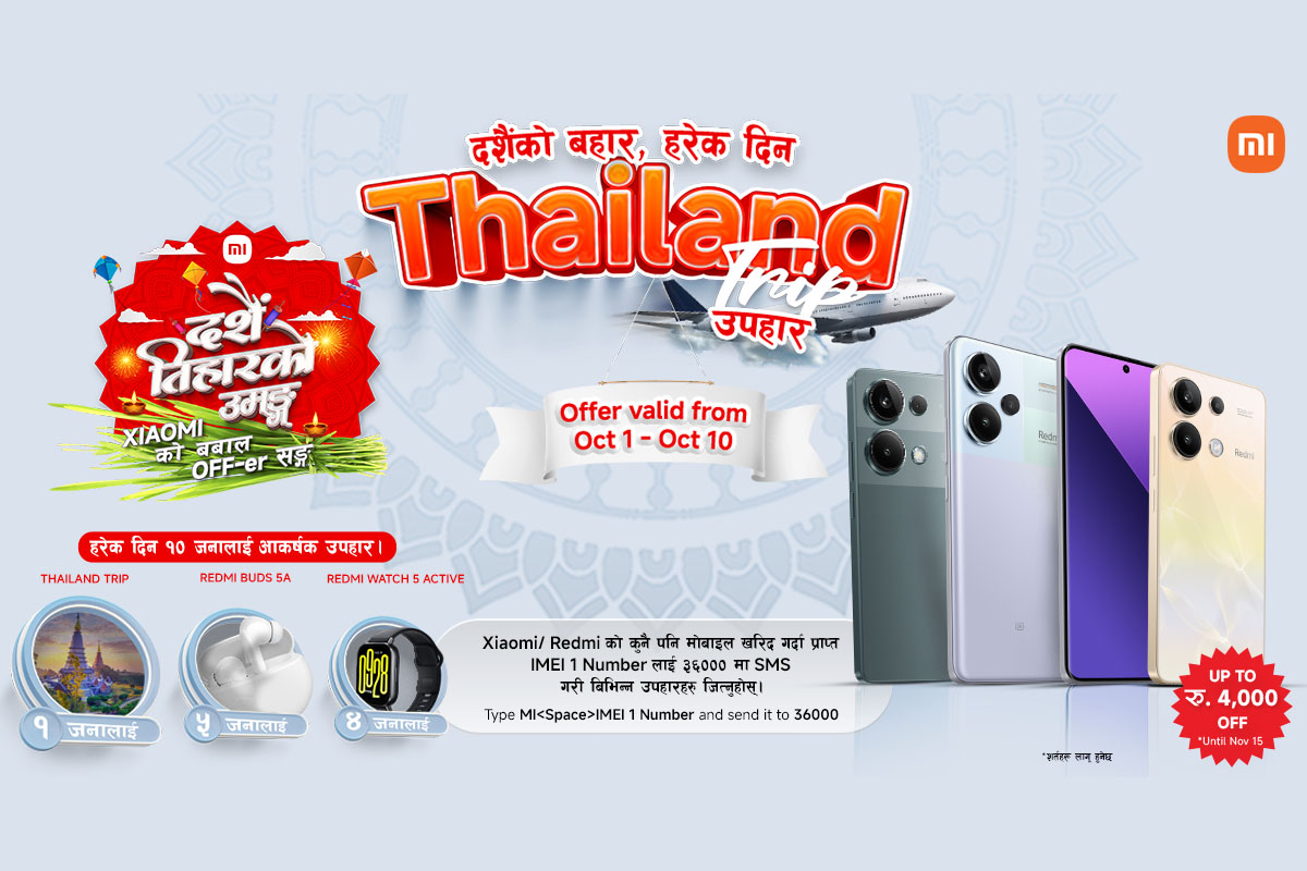 Xiaomi launches 'Festive Joy of Dashain' campaign with daily Thailand trip prizes